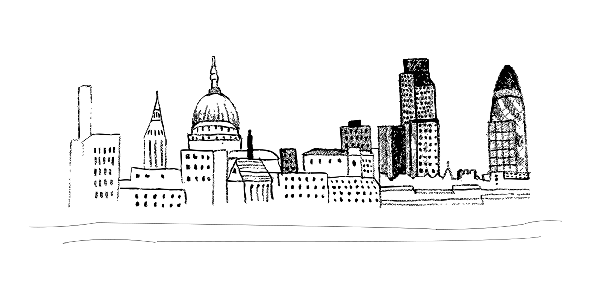Drawing of London skyline
