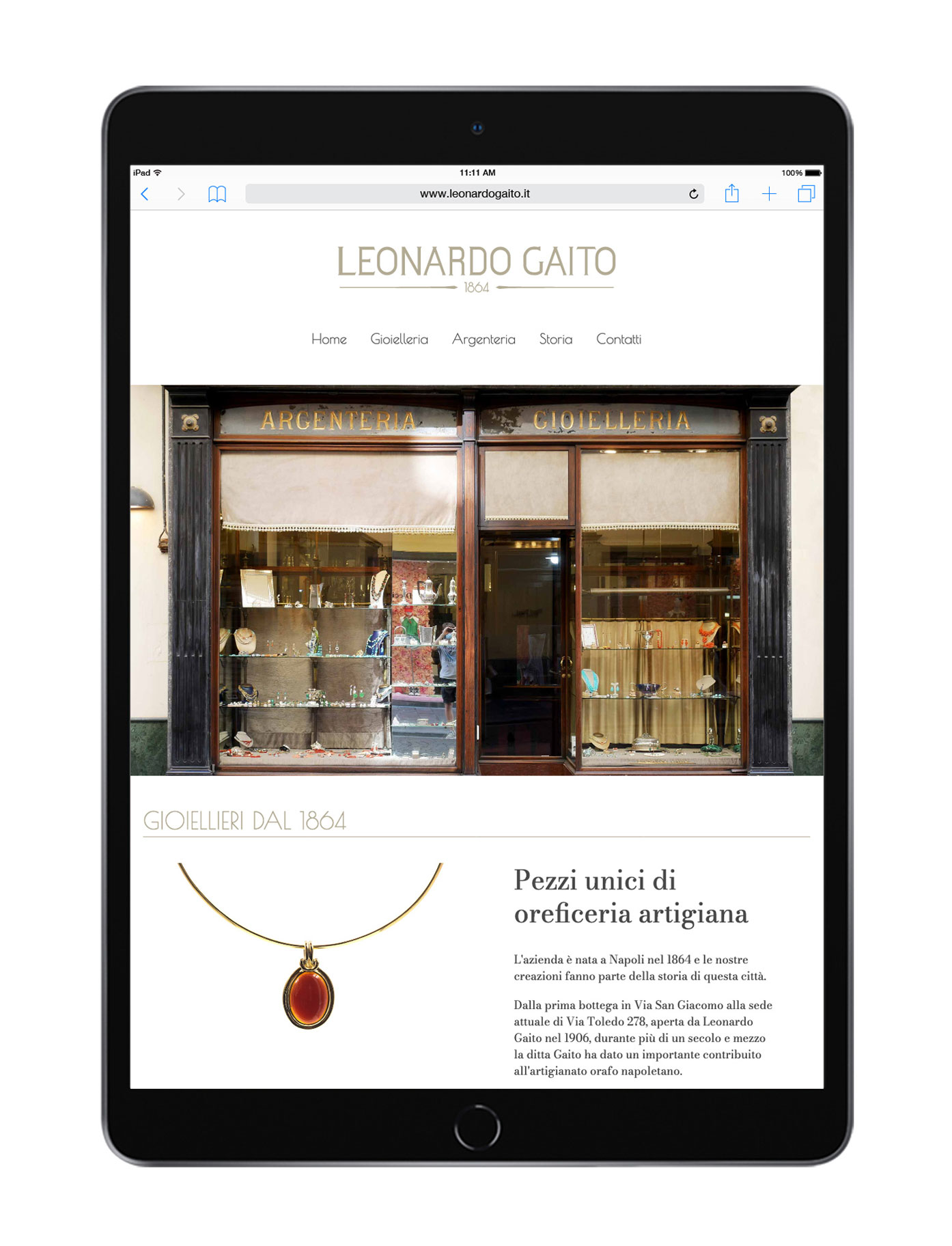 Website of Leonardo Gaito on an iPad